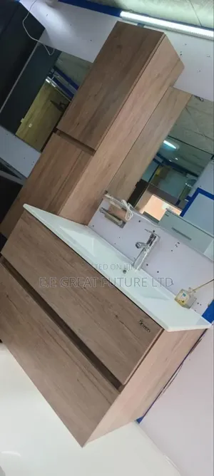 Cabinets With Wash Basin and Mirror