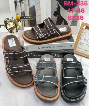 Men’S Double-Buckle Comfort Slide Sandals (Sizes 41–46)