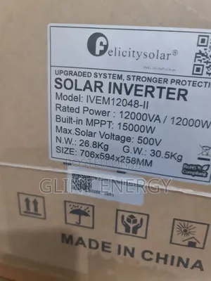 12kva 48v Ivem Felicity Hybrid Inverter - Glint Energy Price: ₦ 900,000 ...