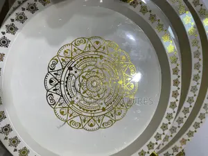 3-Piece Decorative Round Serving Tray Set