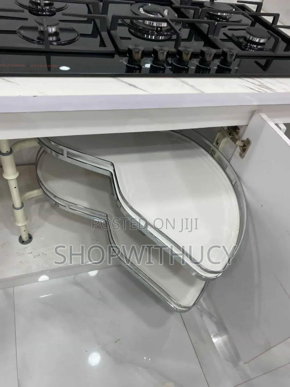 Kitchen Corner Rotating Blind Corner Pull-Out Storage Rack