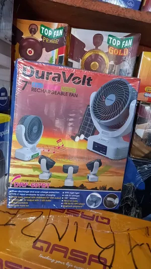 Duravoit Rechargeable Fan 7inch 4in1 With Solar Panel and Mp3