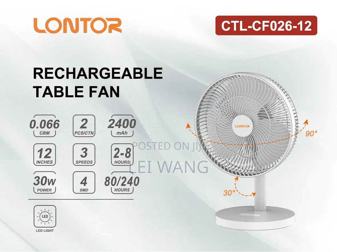 Rechargeable Table Fan CTL-Cf026-12