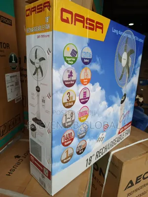 Qasa 18 Inches Rechargeable Standing Fan | QRF-7918 Curvy