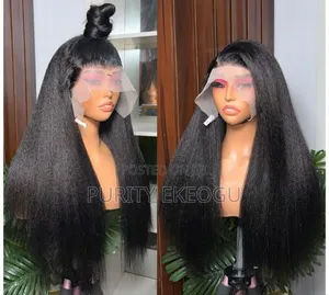 Luxury Full Frontal Kinky Straight Wig, Full Natural