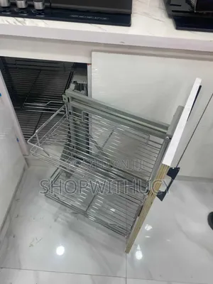 2-Tier Blind Corner Cabinet Pull-Out Wire Basket Organizer.