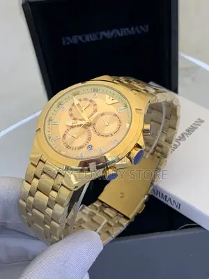 High Quality Luxury Emporio Armani Chronograph Black Chain