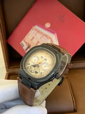 High Quality Luxury Patek Philippe Automatic Engine Leather Strap