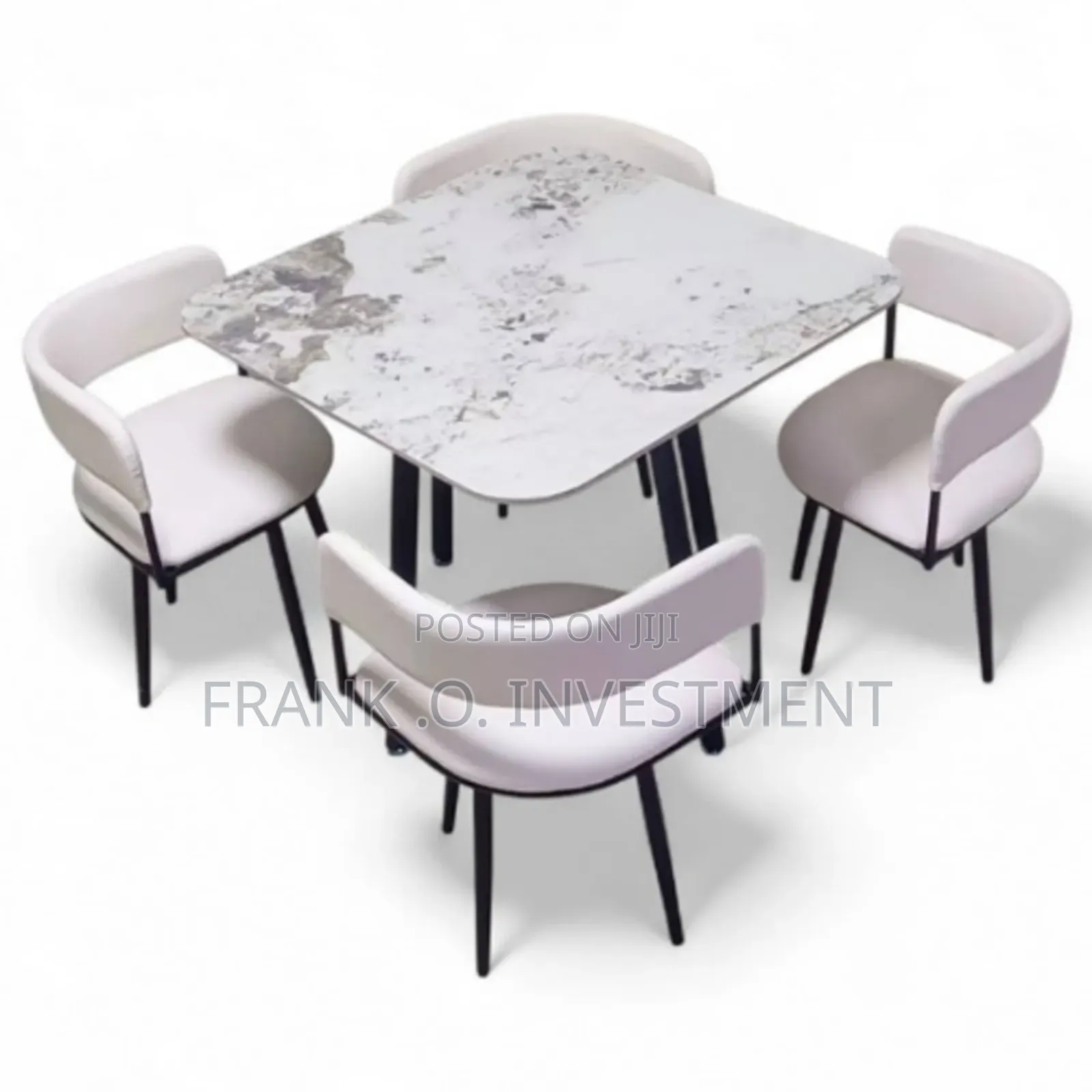 Square Dining Table With 4 Chairs - White