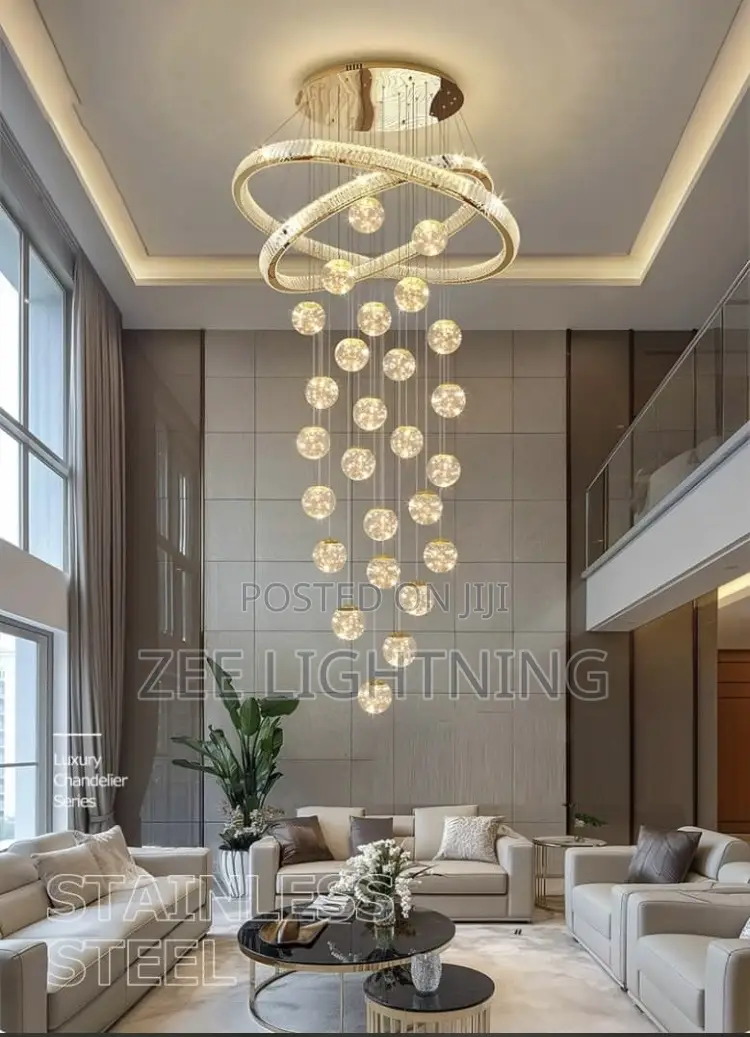 Unique Designs Gold Chandeliers for Void Parlor