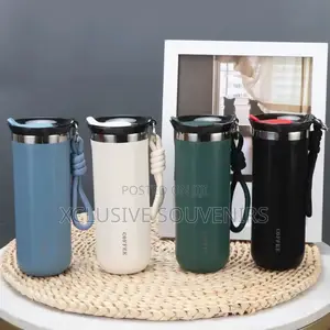 500ml Stainles Steel Insulated Mug With Leak-proof Lid & Handgrip Rope