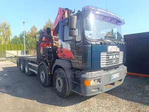 Man Truck With Crane Hiab 2007 Blue