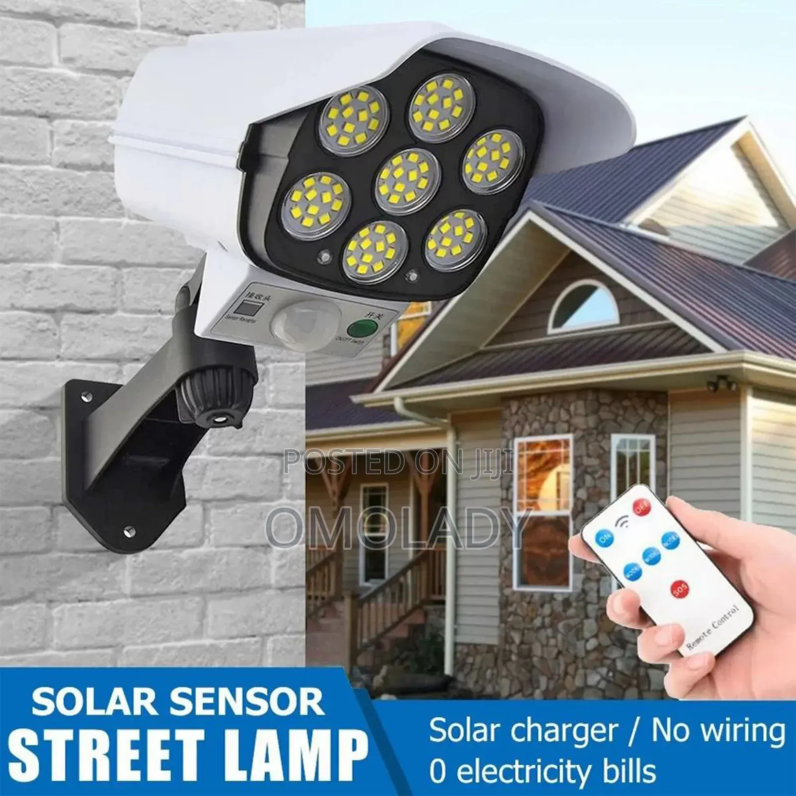 77 SMD Led Solar Sensor Light With Remote Control