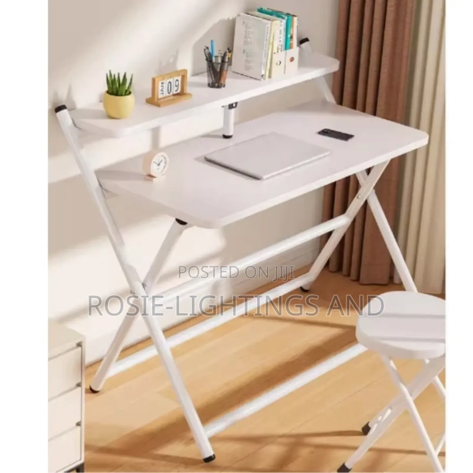 Student Foldable Reading Table Swivel Transparent Office Chair