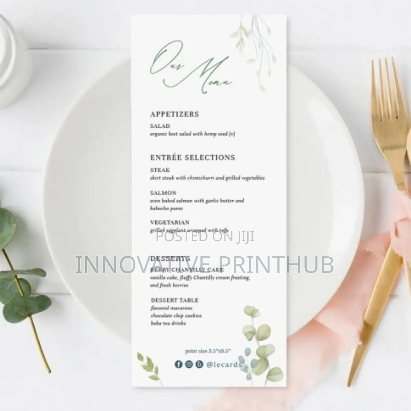 Menu Printing