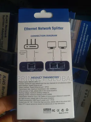 Rj45 Network Splitter Adapter 1to2 100/1000mbps