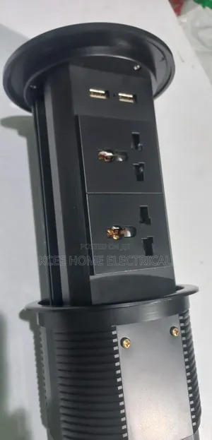 4 Way Pop-Up Table Socket With Usb Ports Wireless Charging Pad