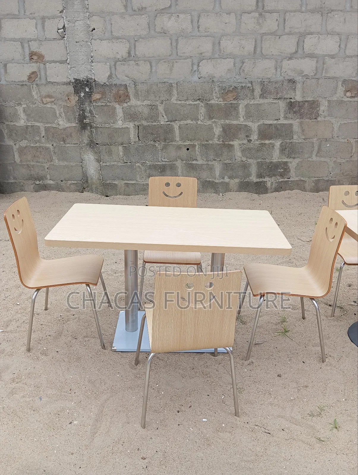 Modern 4-Seater Dining/Cafe Set – Light Oak Finish