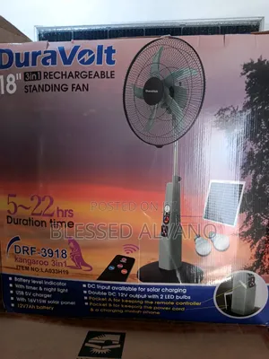 Duravolt 18 Inches Rechargeable Fan