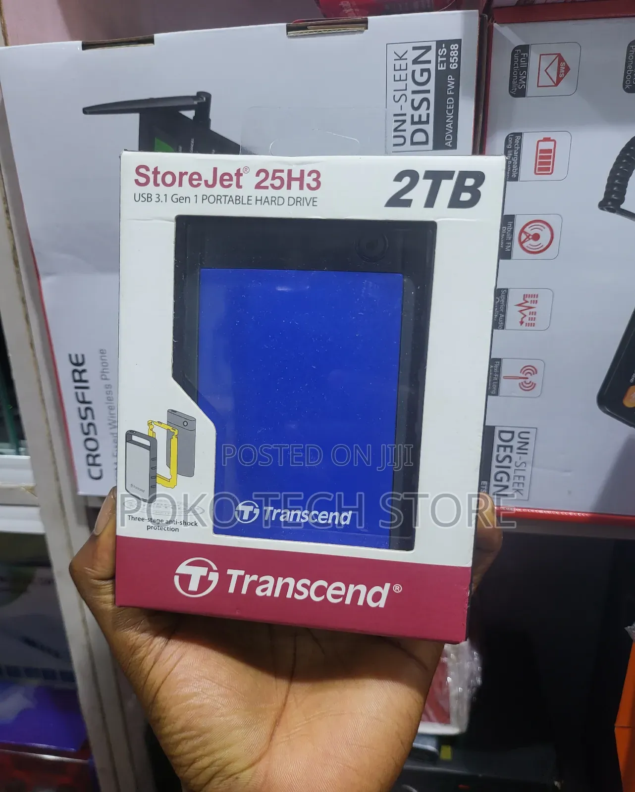 Transcend Storejet 25h3 2tb Portable Hard Drive.