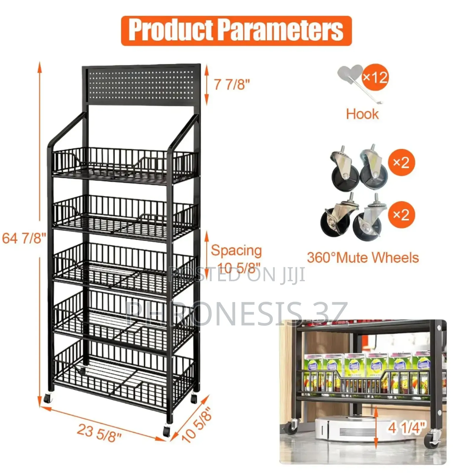 5 Tier Rack With Hooks