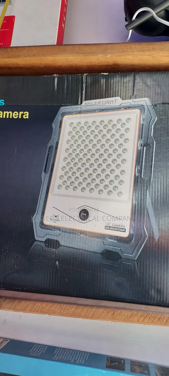 Advanced 300 Watts Solar Flood Light With Optics Lens Security Camera
