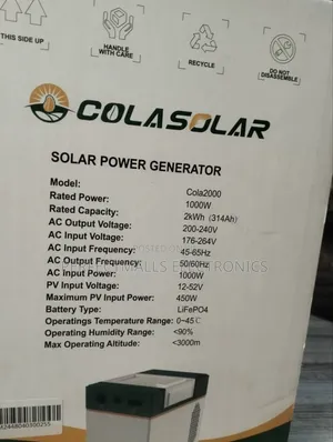 Colasolar 1000w Solar Generator With 2kwh Battery Cola2000