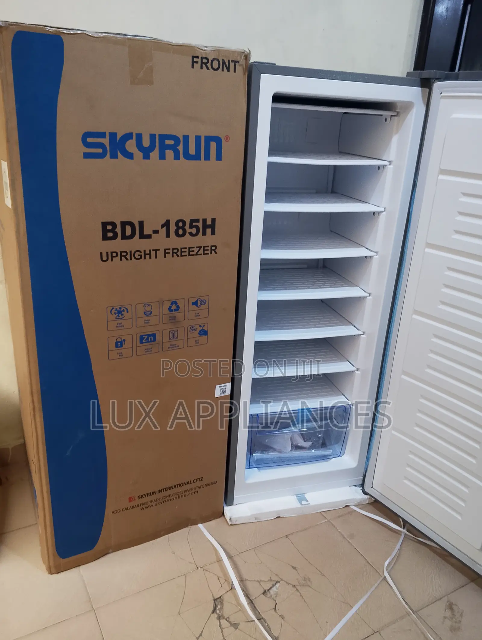 Skyrun 185l Upright Freezer – Space Efficient Design