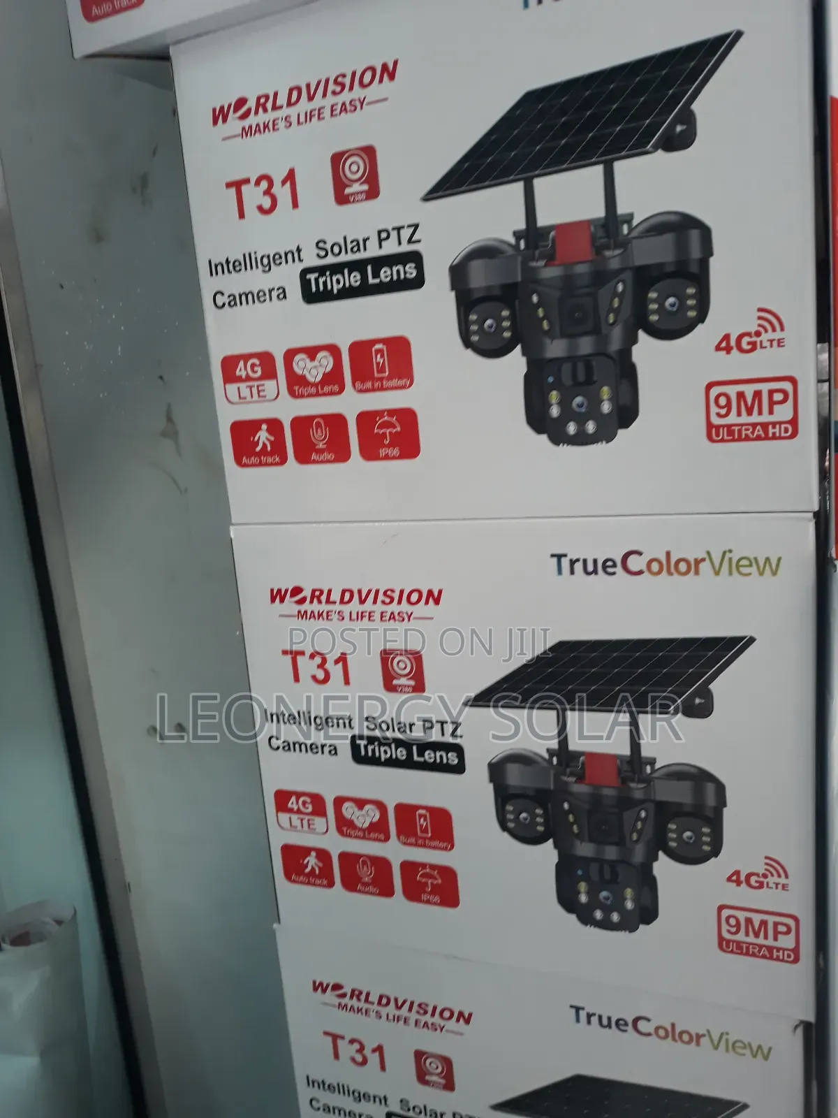 V380 Triple Lens Solar Camera PTZ Ai Alarm 4g Sim Enable.