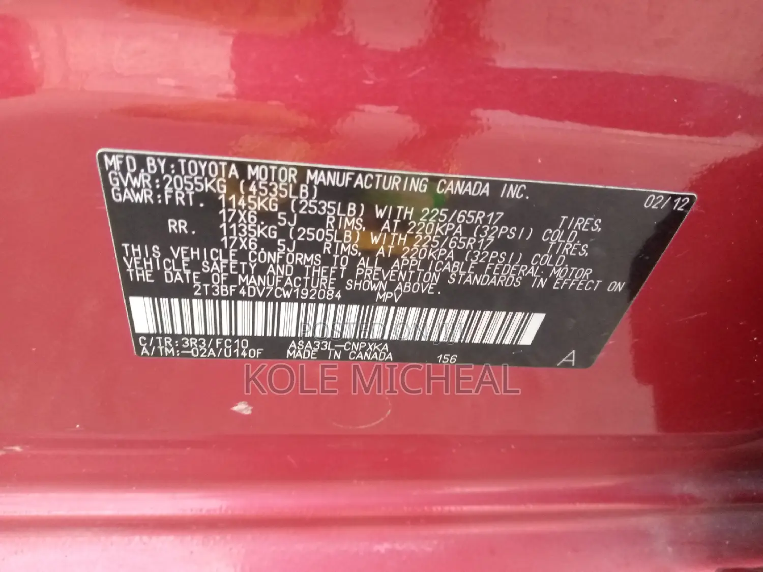 Toyota RAV4 2012 Red