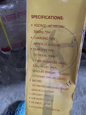 18” Century Rechargeable Mist Fan