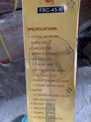18” Century Rechargeable Mist Fan