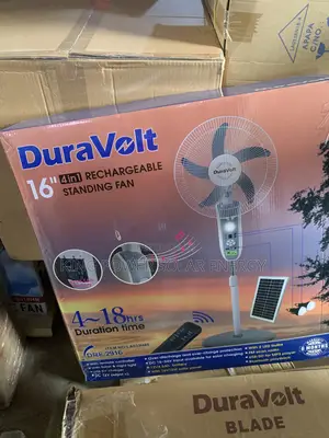 16” Duravolt Rechargeable Solar Standing Fan