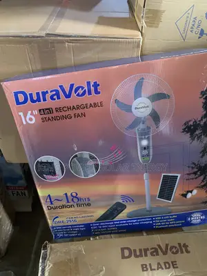 16” Duravolt Rechargeable Solar Standing Fan