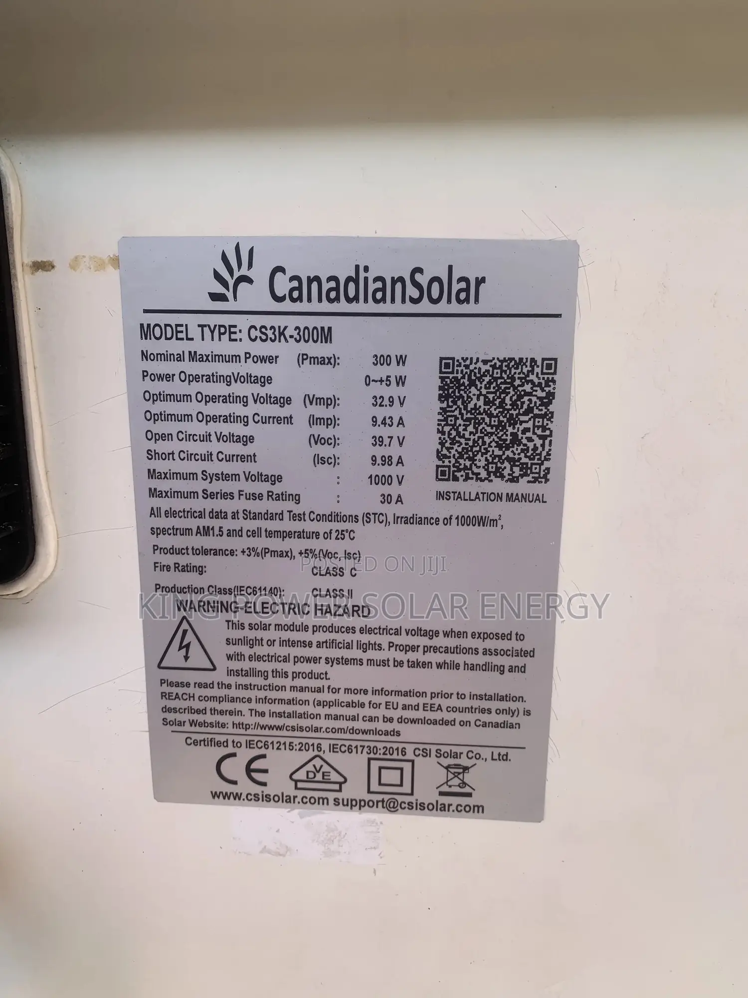 300w Canadian Solar Panel (Used)