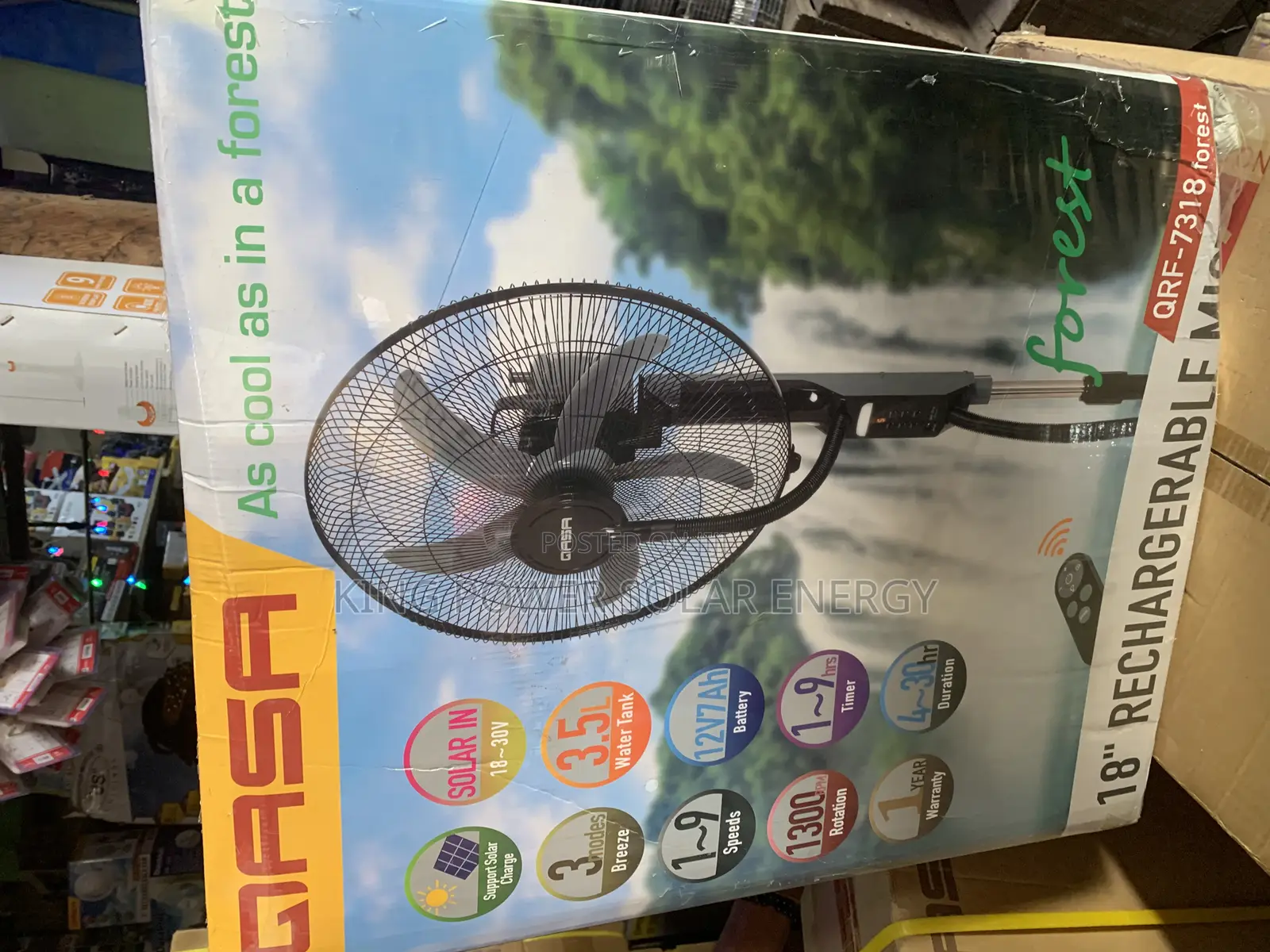 18” Qasa Rechargeable Mist Fan