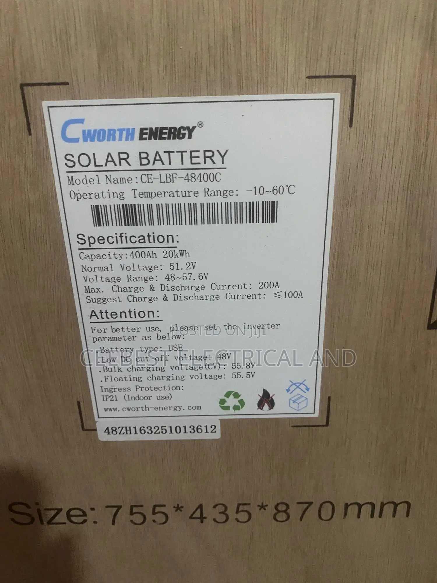 20kwh C Worth Lithium Battery