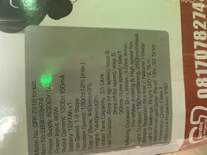 18” Qasa Rechargeable Mist Fan