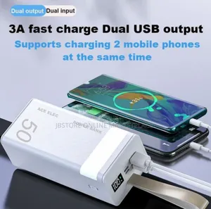 Ace Elec 50000mah Power Bank WTH Led Light Portable Super Fast Charger