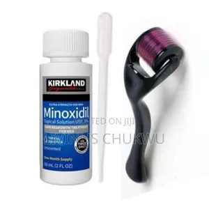 Kirkland Signature Minoxidil 5% Hair Beard Growth With Derma Roller