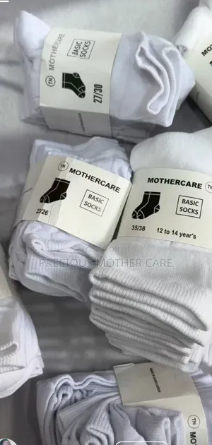 Quality Mother Care Children Cotton School Sock White and Black 5 in 1