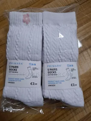 White Long School Socks for Children School Sock 5 Pics 3-4 Years