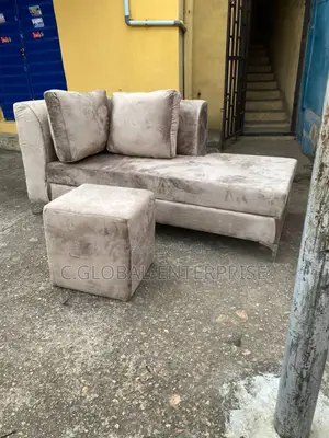 Relaxing Lounge Sofa, 3 Seater With Throw Pillow and Free Ottoman Set