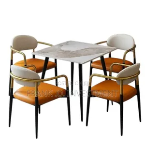Square Dinning Set of Table and 4 Armrest Chairs