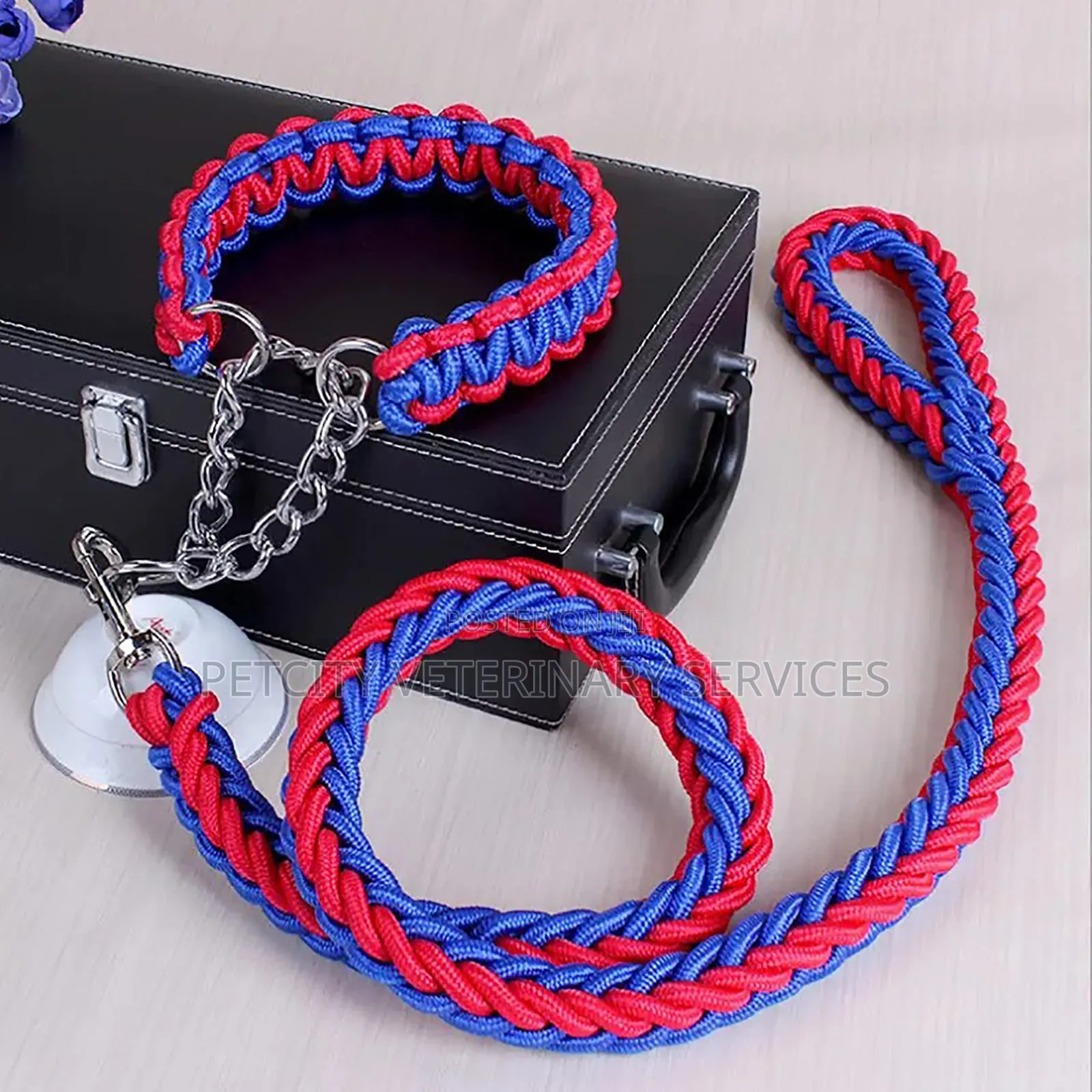 Braided Rope Dog Leash Collar Set (Also Available Without Collar)