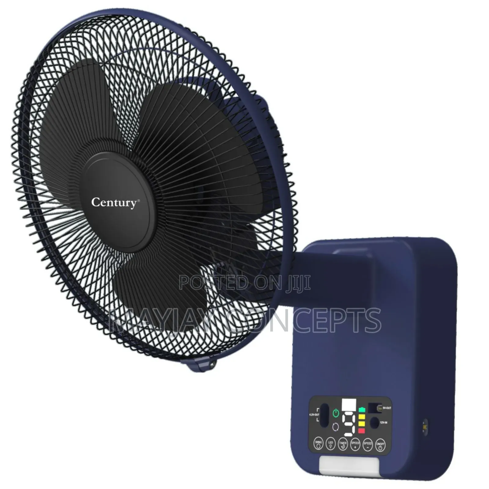 Century 12" Rechargeable Fan Table and Wall Fan