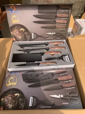 T-Plus 6-Piece Professional Kitchen Knife Set With Wood-Grain Handles