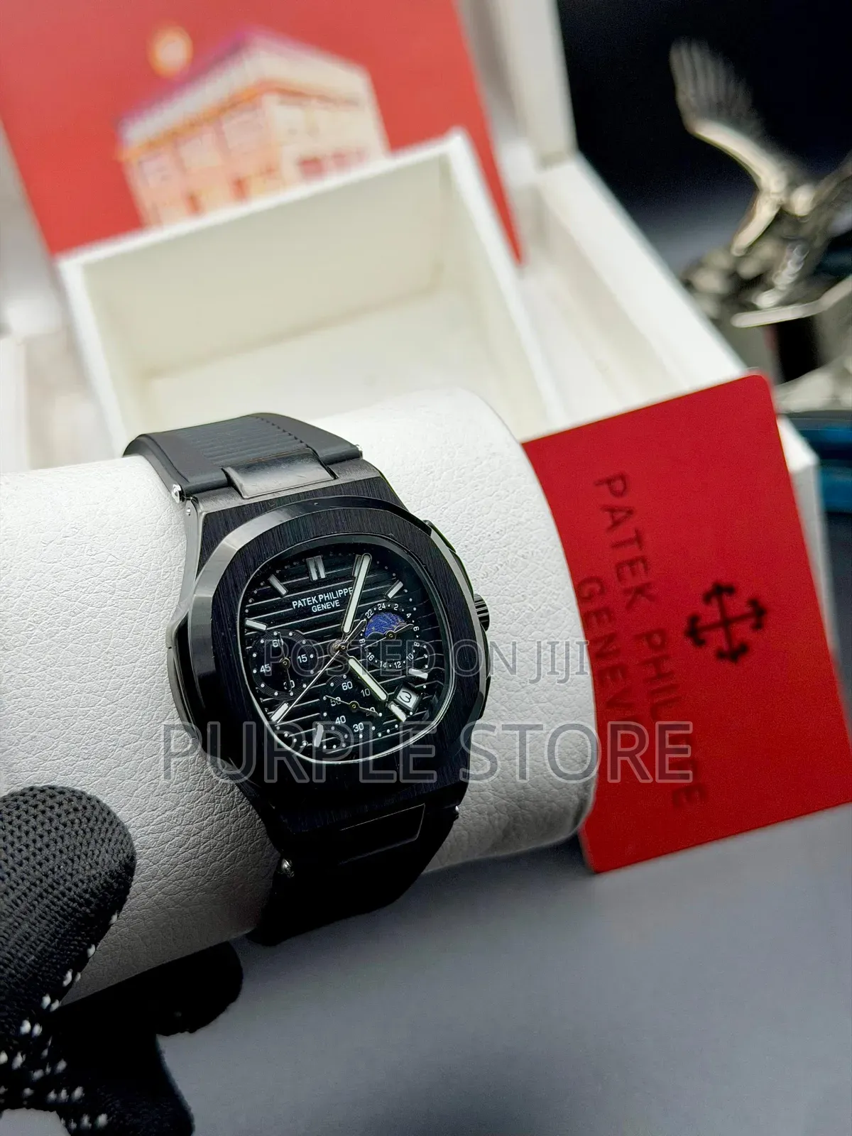 Patek Phillipe Functional Chronograph Auto Movement Rubber Strap Watch