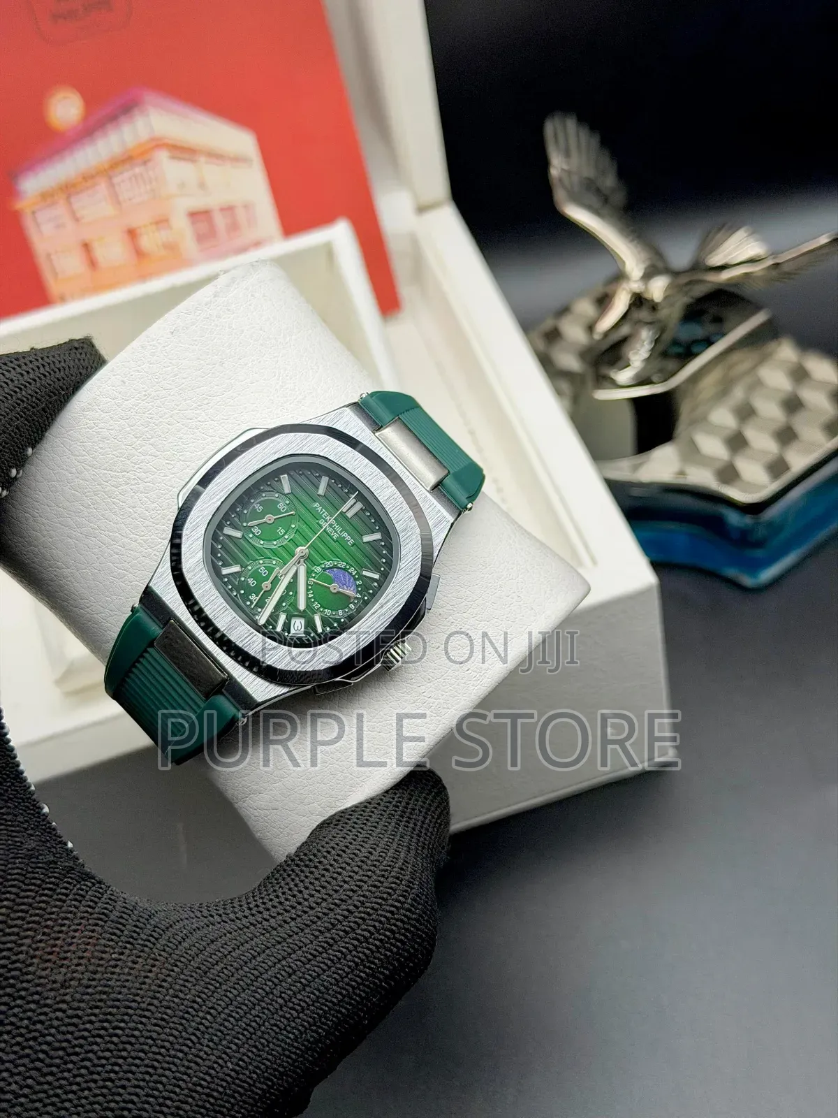Patek Phillipe Functional Chronograph Auto Movement Rubber Strap Watch