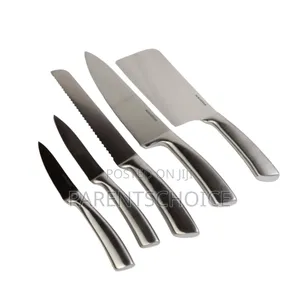 Group Tiger 5-Piece Wooden Stand Knife Set + Sharpener